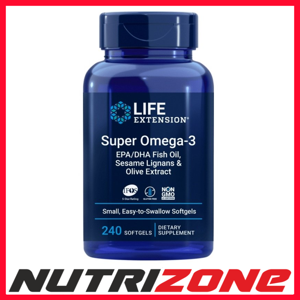 Life Extension Super Omega3 Epa/Dha Fish Oil Sesame Lignans & Olive Extract 60 Softgels - Image 2
