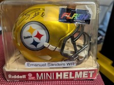 Pittsburgh Steelers autographed signed Flash mini helmet Coa Emmanuel Sanders