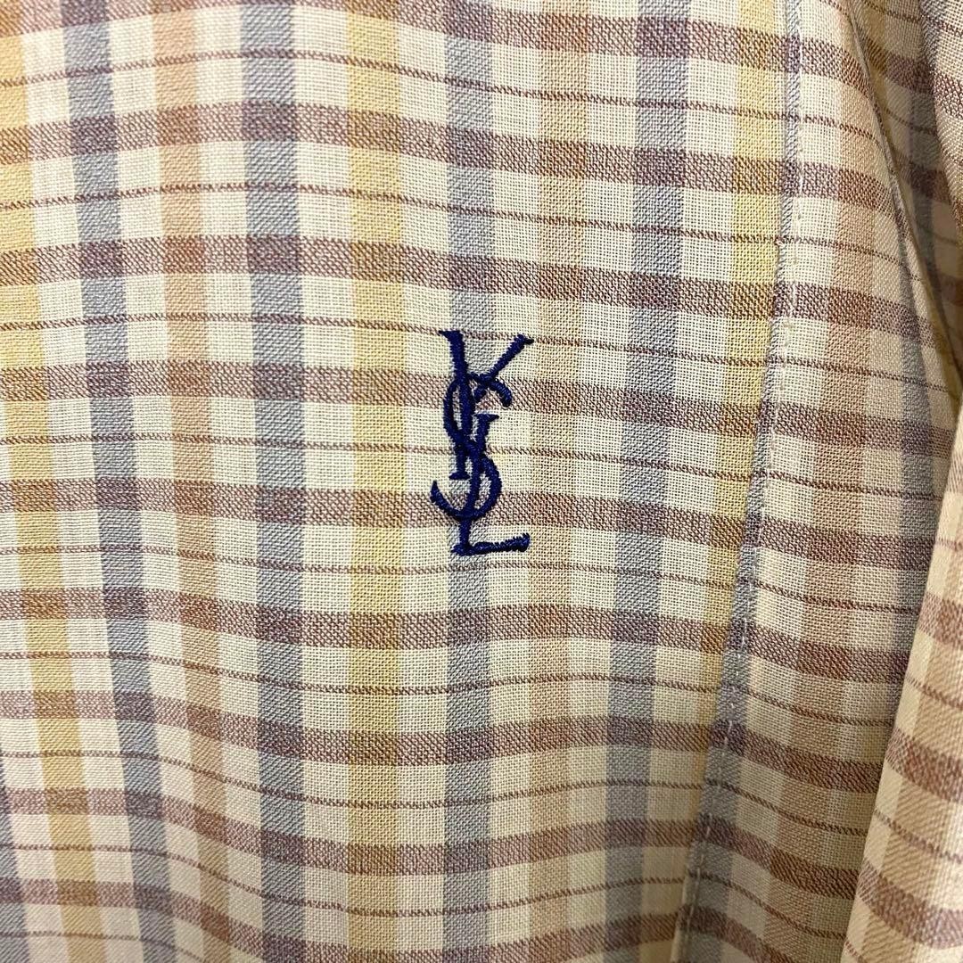 Yves Saint Laurent Beige Check Pattern Bomber Jacket Mens L Vintage Casual thumbnail 7