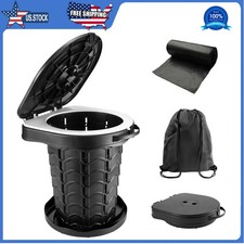 Retractable Portable Camping Toilet Adjustable Height Travel Potty Emergency Use