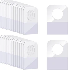 500 Pcs Hang Tags 1.3×0.9 Inch Tabs Round Hole 1.26 x 0.87 inches, Clear 