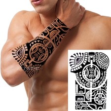 Waterproof Large Fake Temporary Tattoo Sticker Joker Skull Letter Body Art for