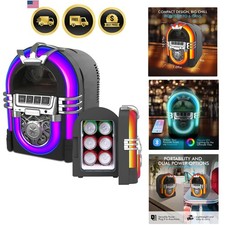 6-Can Mini Personal Fridge Cooler, Built In Portable Speaker Jukebox Design –...