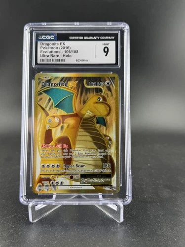 Dragonite Evolutions 106/108 Holographic Full Art Card Graded A CGC 9 Mint