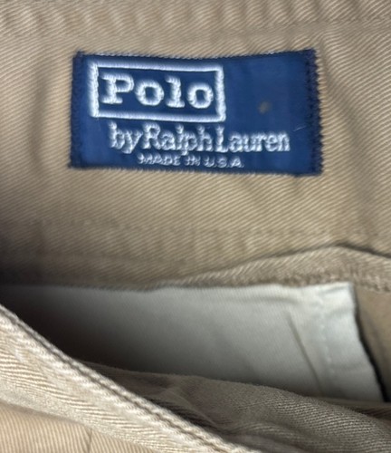 Polo Vintage Por Ralph Lauren Plisado Chino 35x32 Suelto Incorporado Cinturón Raro Años 80’s - Imagen 6 de 9