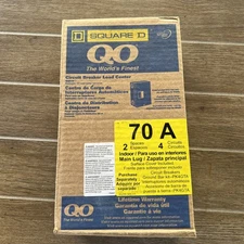Square D QO24L70SCP - 70 A Indoor Main Load Center - 2 Spaces - 4 Circuits - NEW