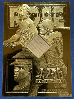2002 Pete Rose *Game-Used Bat'' Feel The Game 23K Gold /755 Reds