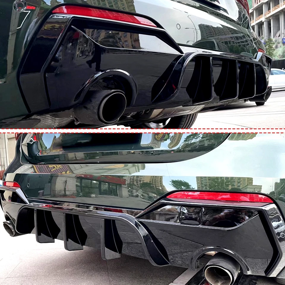 Rear Diffuser For BMW 4 Series G22 G23 430i M440i M-Sport 2020-2022 Carbon Style Foto 2 de 4