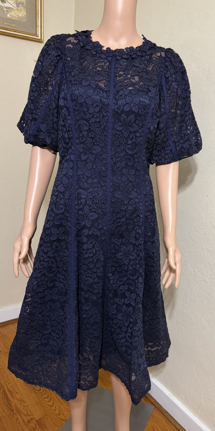 Teri Jon by Rickie Freeman Floral Lace Dress Size 8