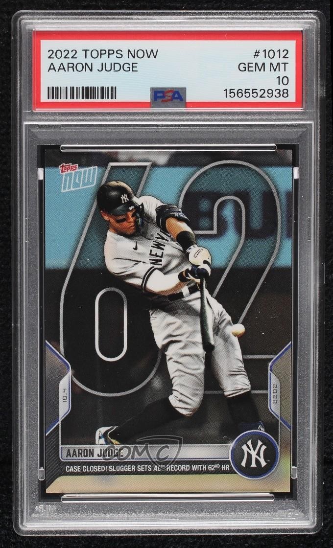 2022 Topps Now /91685 Aaron Judge #1012 PSA 10 GEM MT view 1