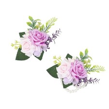 Purple Corsage and Boutonniere Set for Wedding Prom Purple