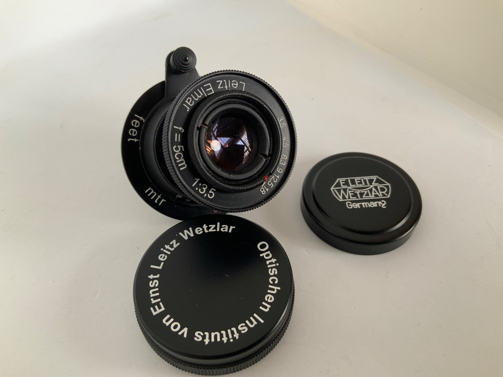 Black (Russian copy) Elmar 50mm f3.5 RF LTM M39 w/caps MINT