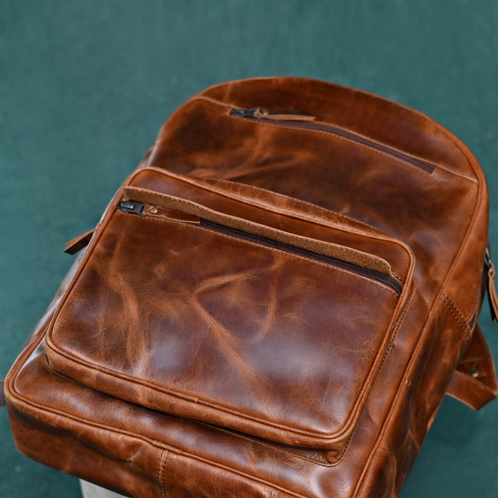Vintage Brown Leather Backpack for Men Laptop Travel Casual Backpack