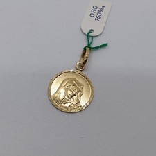CIONDOLO MEDAGLIA SACRA MADONNA  IN ORO GIALLO 18KT 1,1 GR. (8057)