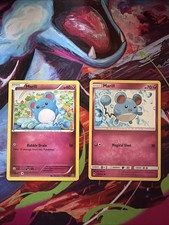 Marill Pokemon Card Lot of 2 - 76/114 Steam Siege + 115/214 Lost Thunder NM/LP