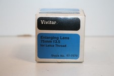 Vivitar Enlarging Lens 75mm f3.5 for Leica Thread No. 67-7570 65687 Great Shape