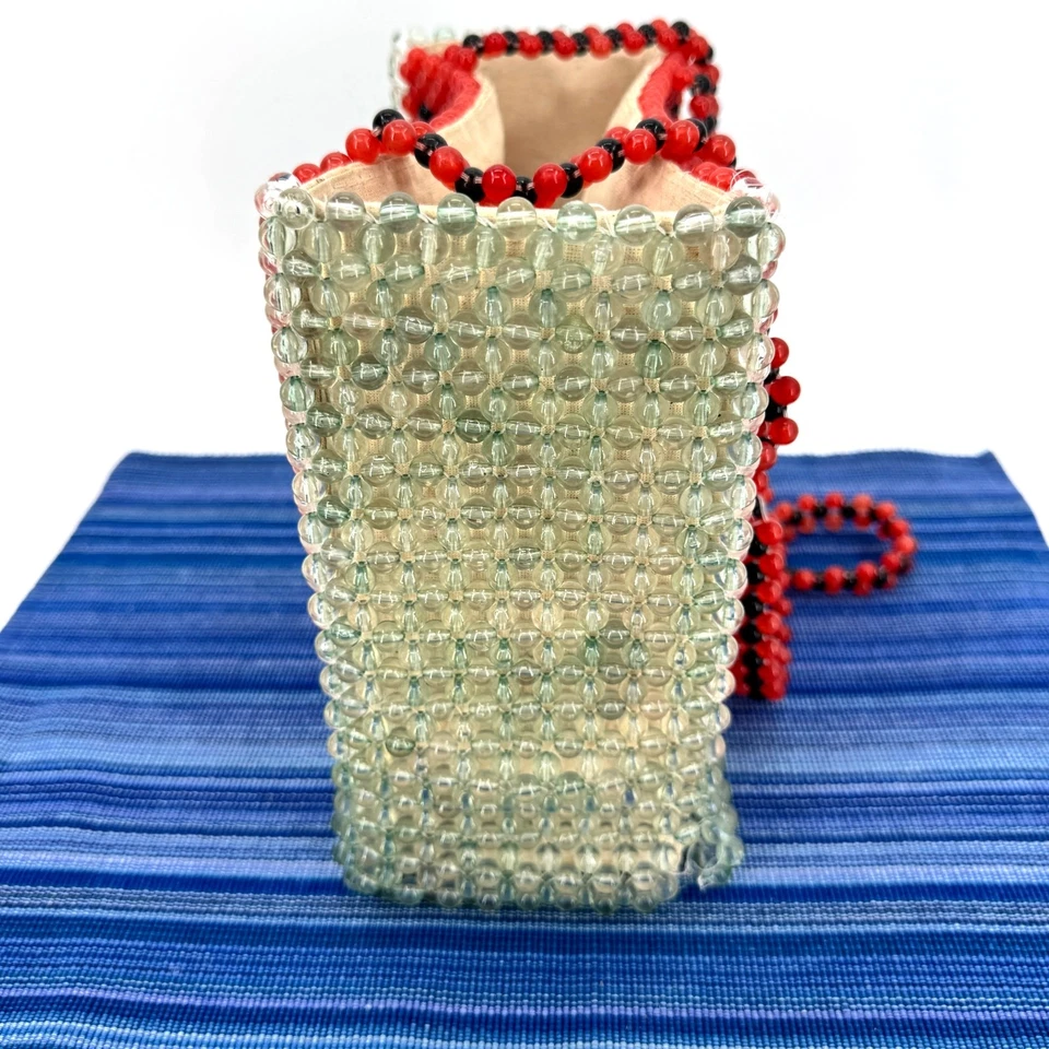 Bolso de Mano Cynthia Rowley Completamente Cuentas Sandía Primavera Verano Cartera Costera Foto 4 de 4