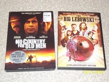 2 Coen Brothers Classic Movies on DVD No Country for Old Men & The Big Lebowski