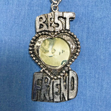 Best Friend Heart Picture Frame Keychain Metal Approx. 2.25"
