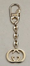 Vintage Gucci GG Logo Gucci Link Gold Locking Keychain Italy
