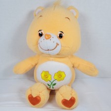 Care Bears Friend Bear Peach 2003 Retired Stuffed Plush 8  Flowers Red Heart VGC