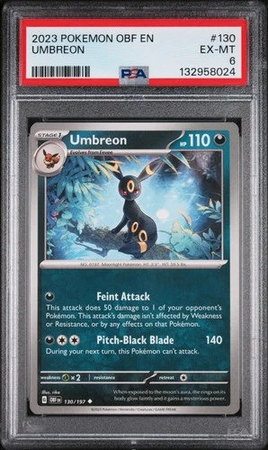 2023 POKEMON OBF EN-OBSIDIAN FLAMES #130 UMBREON PSA 6