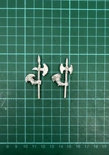 Warhammer Fantasy Metal HORDES OF CHAOS WARRIOR MORTAL LEGIONS HALBERD ARMS x2 D