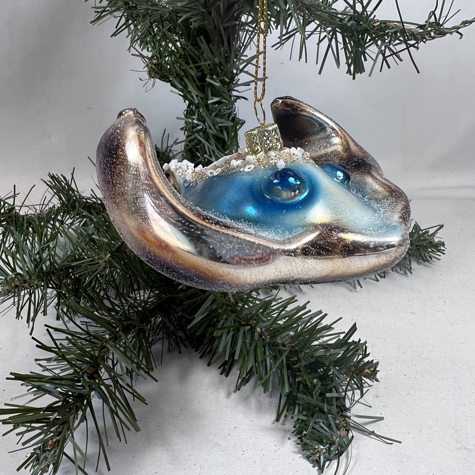 Kurt Adler Stingray Glass Ornament Sea creature Coastal Nautical Christmas 5"