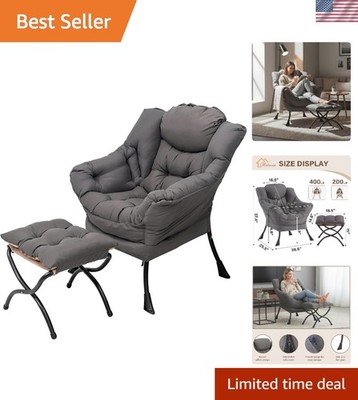 Lazy Chair Ottoman Modern Lounge Accent Recliner Reading Small Space