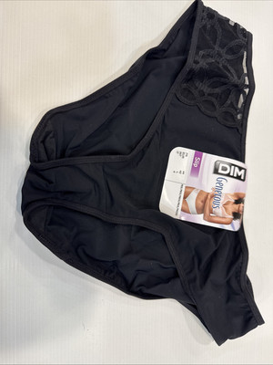 Dim Damen Slip, Schwarz, Größe 42, Spitzendetails (4287)