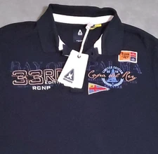 GAASTRA POLO VTG 33rd COPA DEL REY 2014 XL NWT NAVY BLUE  LOGO PATCHES