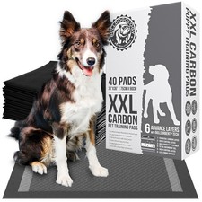 Bulldogology XXL Charcoal Dog Pee Pads (30x36) - 40ct Puppy Training Pads Adhesi