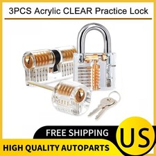 3PCS Acrylic CLEAR Practice Lock Transparent ...