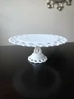 Vintage Westmoreland Doric Lace Milk Glass Pedestal Cake Stand 1950’s 11”
