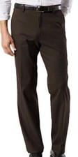 New Dockers Men's Easy Khaki Classic Fit Flat Front Pants. Sz 38x34 Dark Brown
