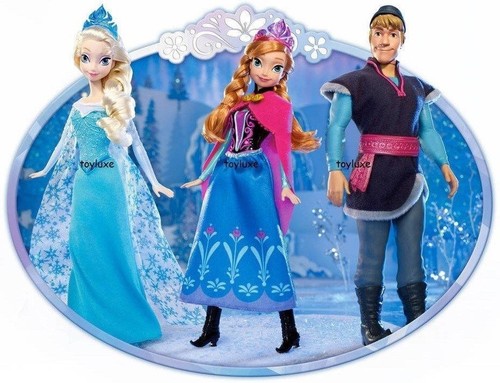 Disney-Frozen-SPARKLE-Elsa-Anna-Kristoff-3-Doll-Classic-Bundle-Set-12-Mattel