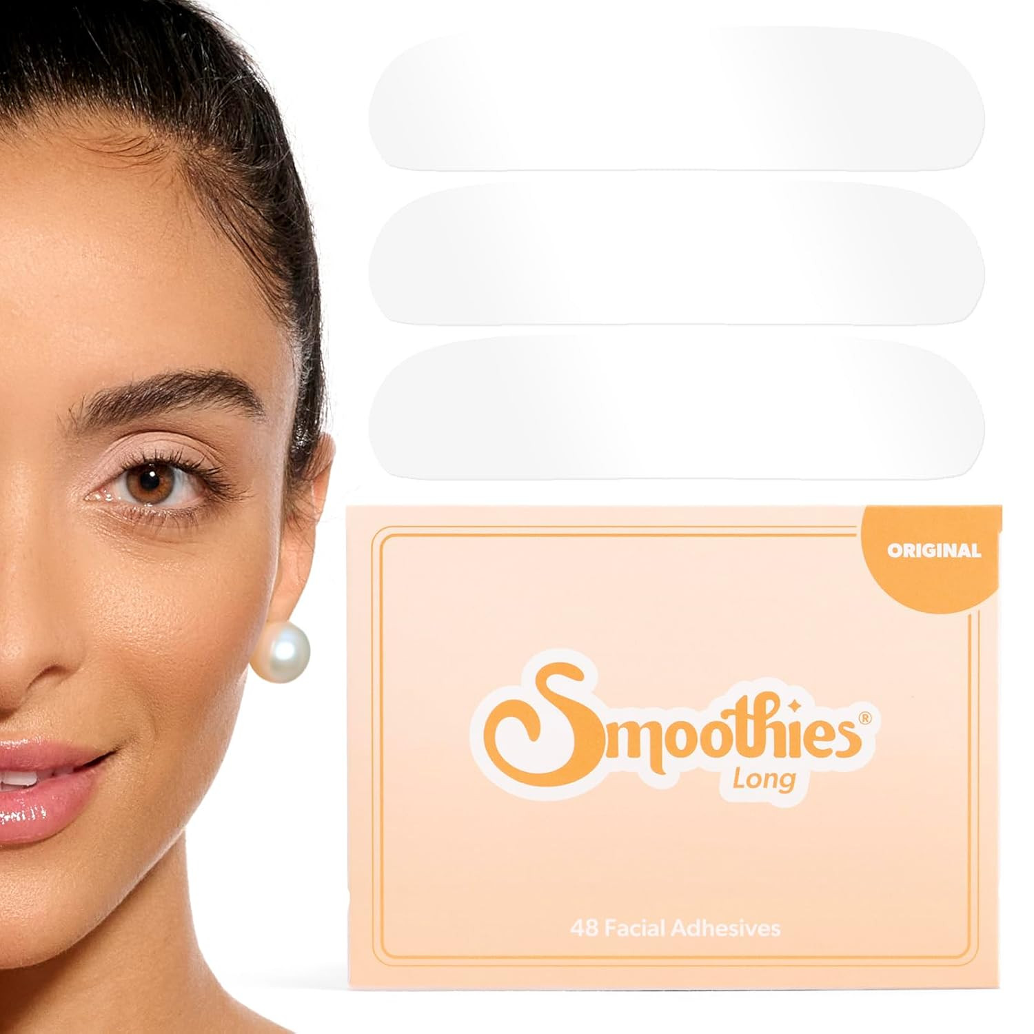 Smoothies Long Forehead Wrinkle Patches – 48 Face Adhesives – USA Made