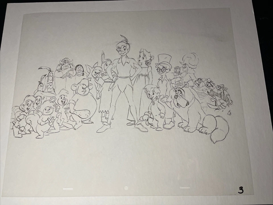 PETER PAN Animación Celdas Walt Disney Producción Arte De Colección Wendy Modelo Cel 1953 Foto 2 de 4