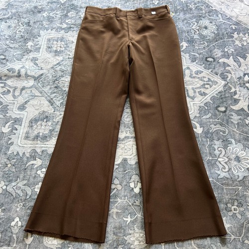VTG 70s Paul Harris Casuals Bell Bottom Pants Mens 30x31 Brown Disco Golf USA - Picture 11 of 20