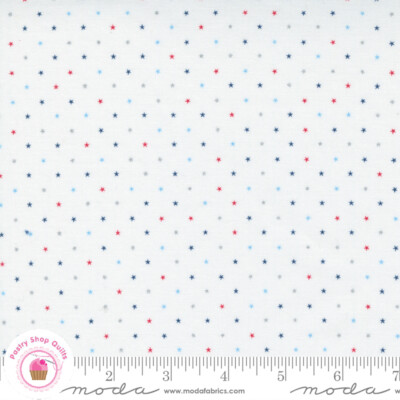 Moda TWINKLE METALLIC 24106 38M Patriotic Red Blue Stars ROSENTHAL Quilt Fabric