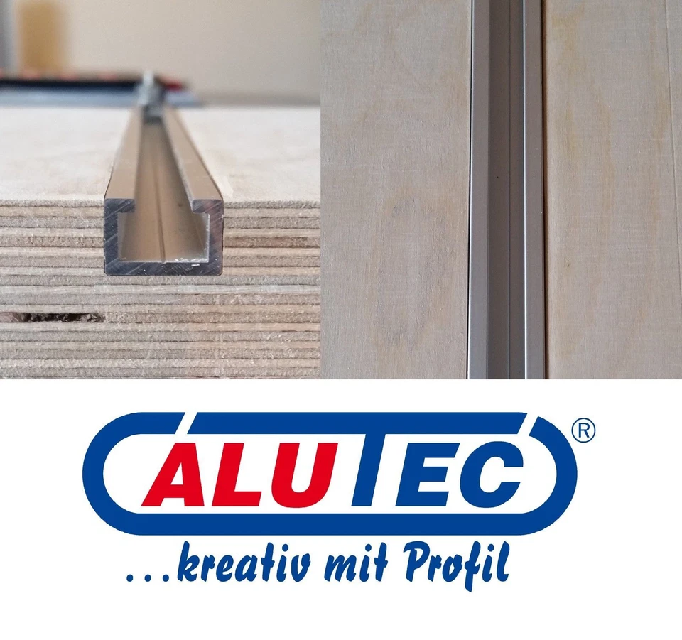 4er Set 1m Aluminium CProfil, Alu C Profil, 17x11mm, passend für M8 Schraube - Bild 3 von 4