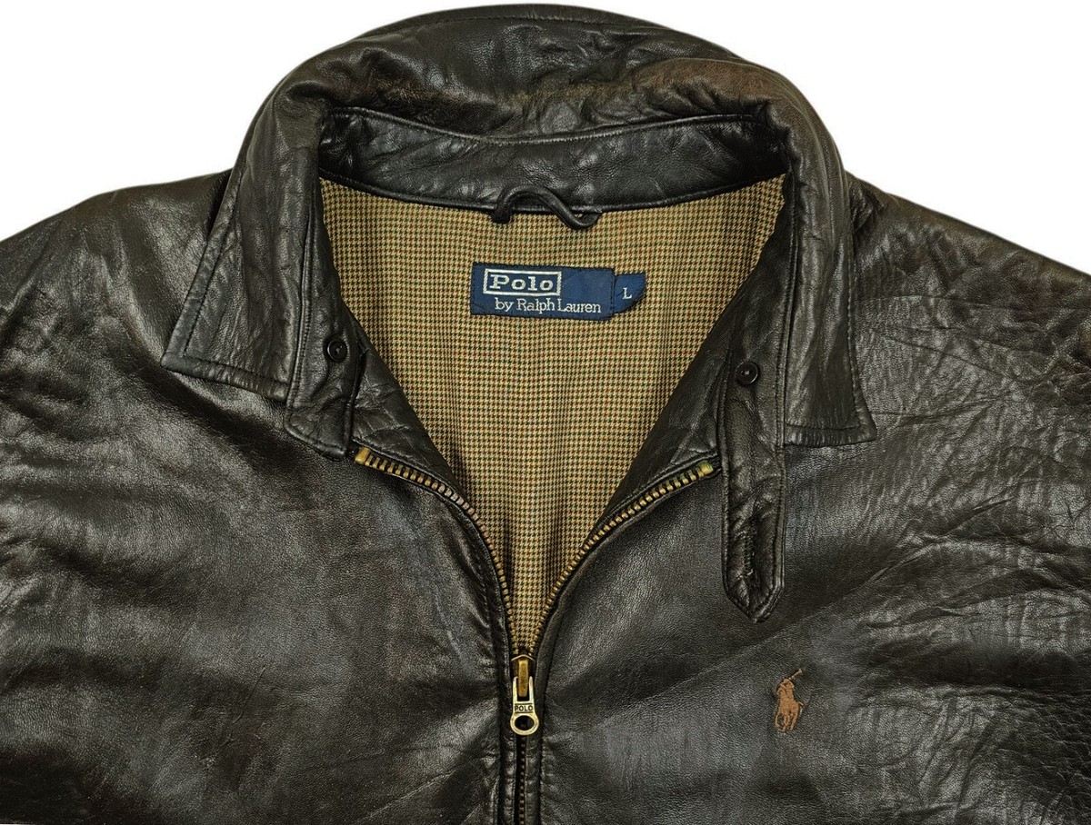 HOT VTG Men's POLO RALPH LAUREN @ DETROIT LAMBSKIN LEATHER