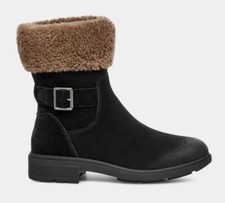 Ugg Harrison Cuff Winter Boots Black Suede Women  s New Size 7, EU 38