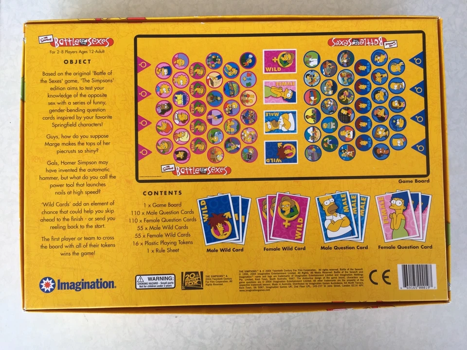 Los Simpson - Batalla de los Sexos Juego de Mesa 2004 Completo Foto 3 de 3