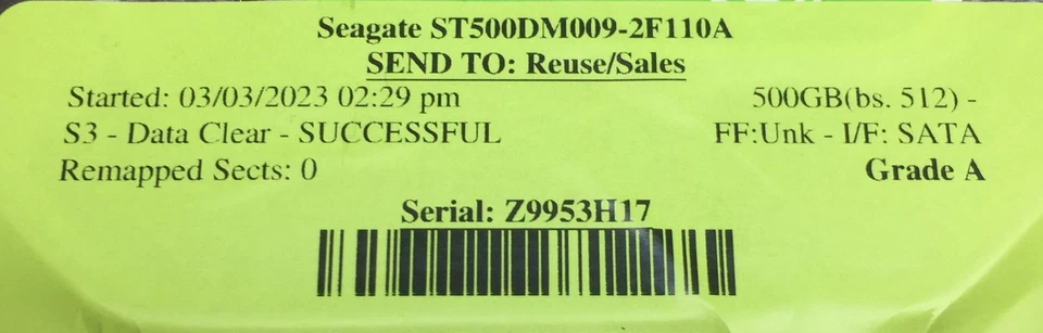 Seagate ST500DM009-2F110A 3.5" SATA 3 Desktop Hard Disk Drive HDD - Image 3 of 4