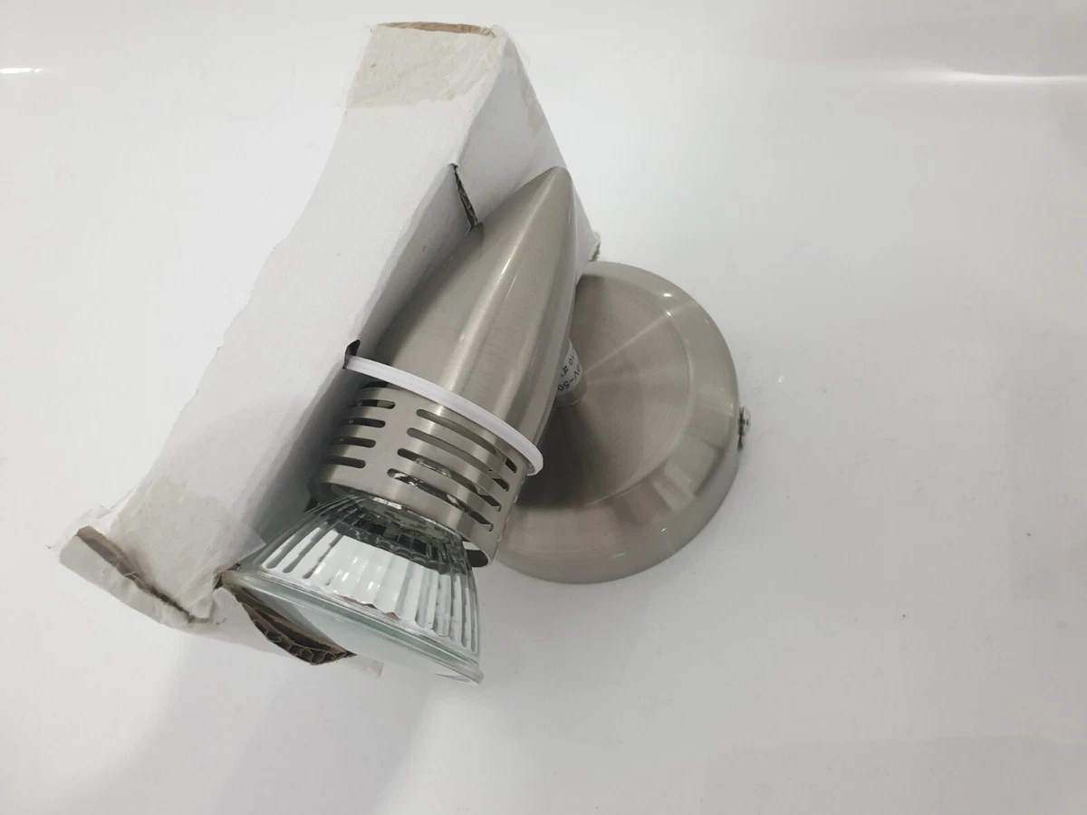 Satin Chrome Single Spotlight Adjustable Light Fitting 240v Inc