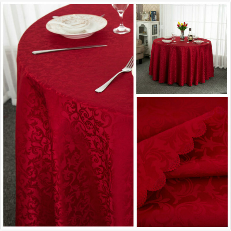 Jacquard Round Table Cloth Polyester Table Cover Wedding Party