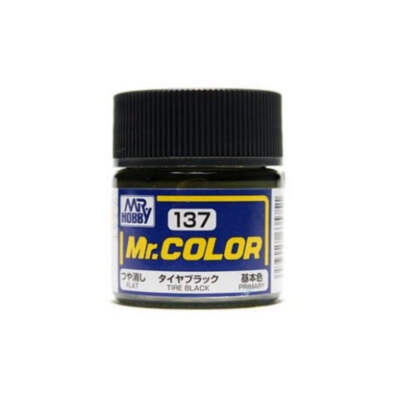 Mr Hobby (Gunze) C137 Mr Color Flat Tyre Black Lacquer Paint 10ml Brand ...