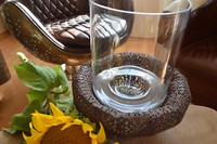 Windlicht Laterne Teelicht Dekoschale Glas Rostoptik Wohnungsdeko