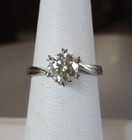 18K White Gold 1.00 Carat TW Moissanite Solitaire Engagement Ring Size 7 [r51] — photo 1